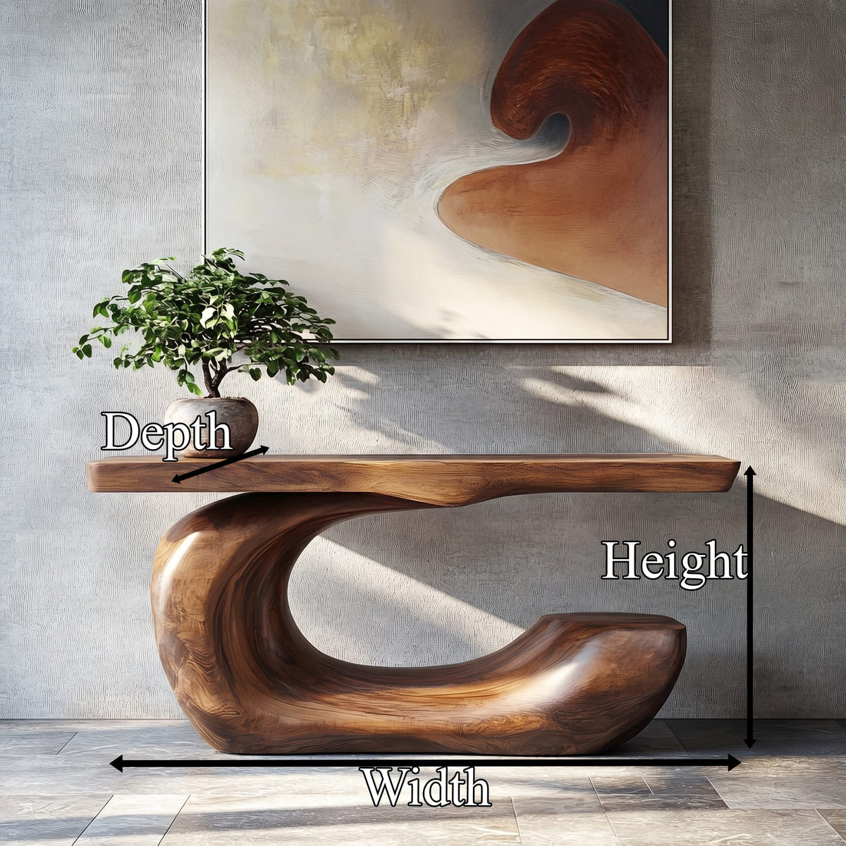 Artistic Abstract Console Table