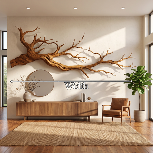 Abstract Tree Limb Solid Wall Art Interior Accent, solid wood, built to order, dimensions