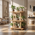 Mid Century Plant Shelf Indoor Garden Decor, solid wood, built to order