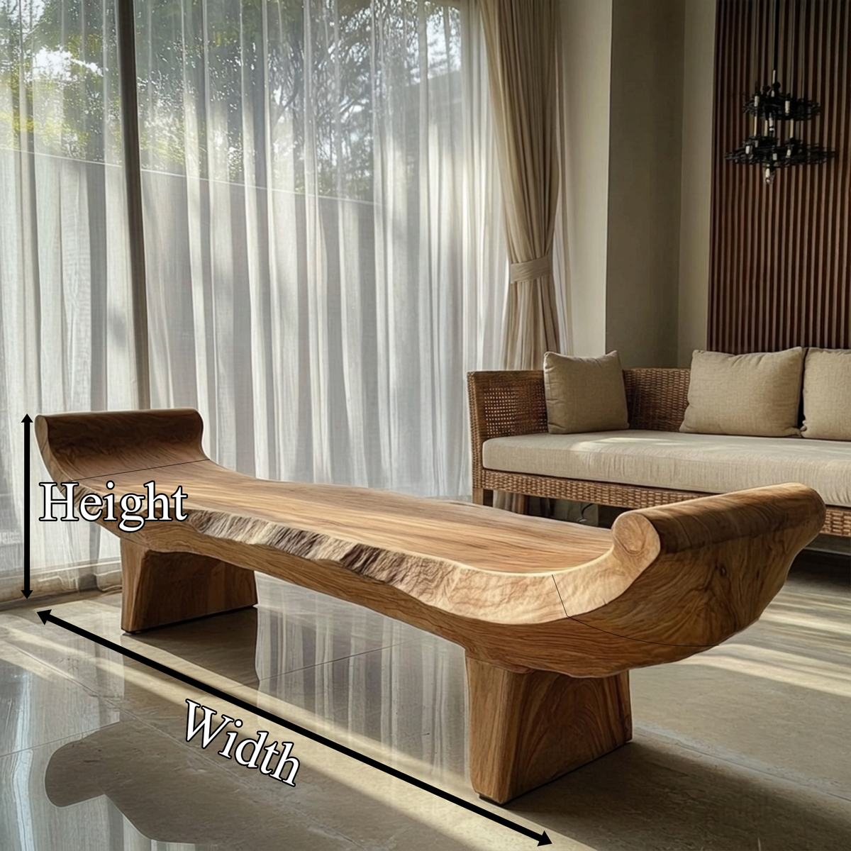 Minimalist Console Table with Sculptural Base, solid wood, built to order, dimensions