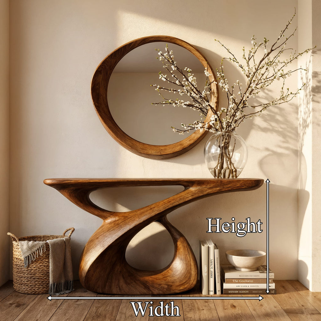 Mid Century Console Table Entryway and Hallway, solid wood, built to order