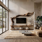 Contemporary TV Cabinet with Sculptural Tree Inspired Base, solid wood, built to order