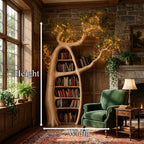Artistic Illuminated Tree Bookshelf