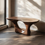 Curved Solid Console Table