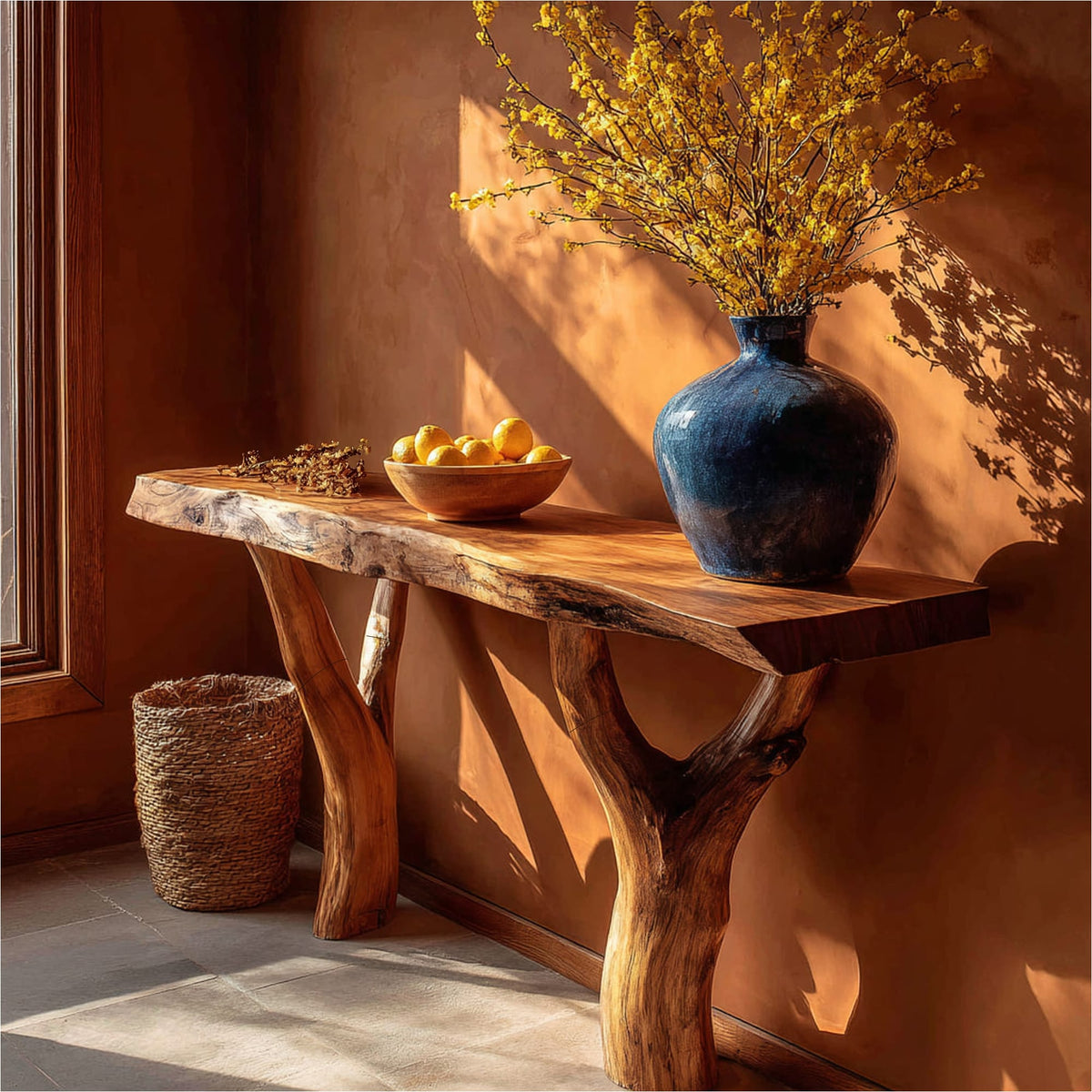 Solid Sculptural Root Console Table