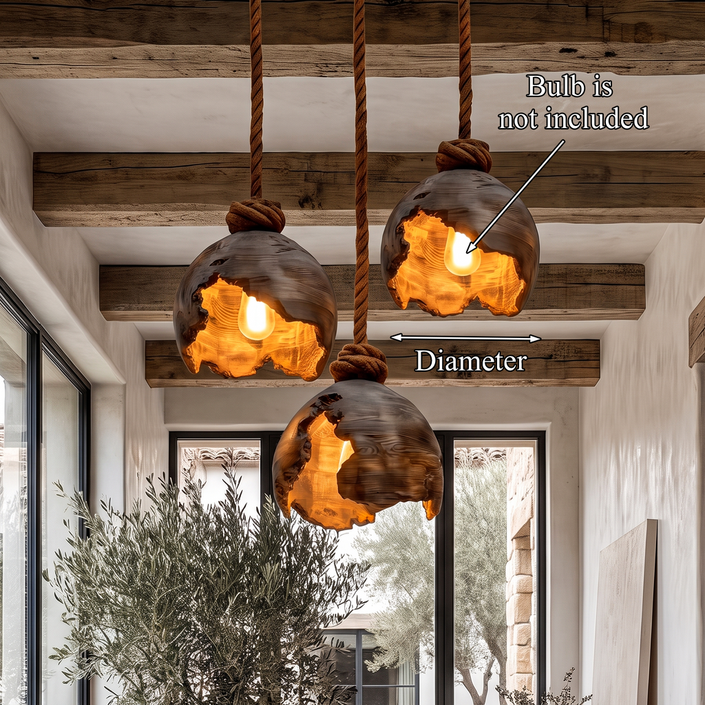 Minimalist Pendant Lamp with Sculptural Design, solid wood, built to order, view 2