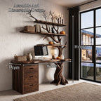 Contemporary Writing Desk with Tree Silhouette, solid wood, built to order