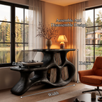 Organic Turntable Cabinet with Abstract Rounded Frame, solid wood, built to order, view 8