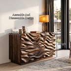 Modern Dresser with Sculpted Wave Front, solid wood, built to order, view 8