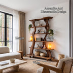 Mid Century Sculptural Bookshelf with Branch Inspired Frame, solid wood, built to order