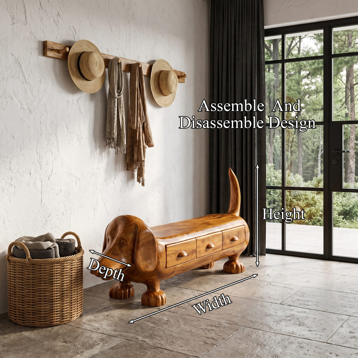 Dachshund Storage Bench