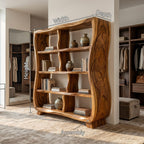Handcrafted Bookshelf with Ginkgo Leaf Accents, solid wood, built to order