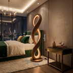 Contemporary Infinity Lamp with Table, solid wood, built to order, view 8