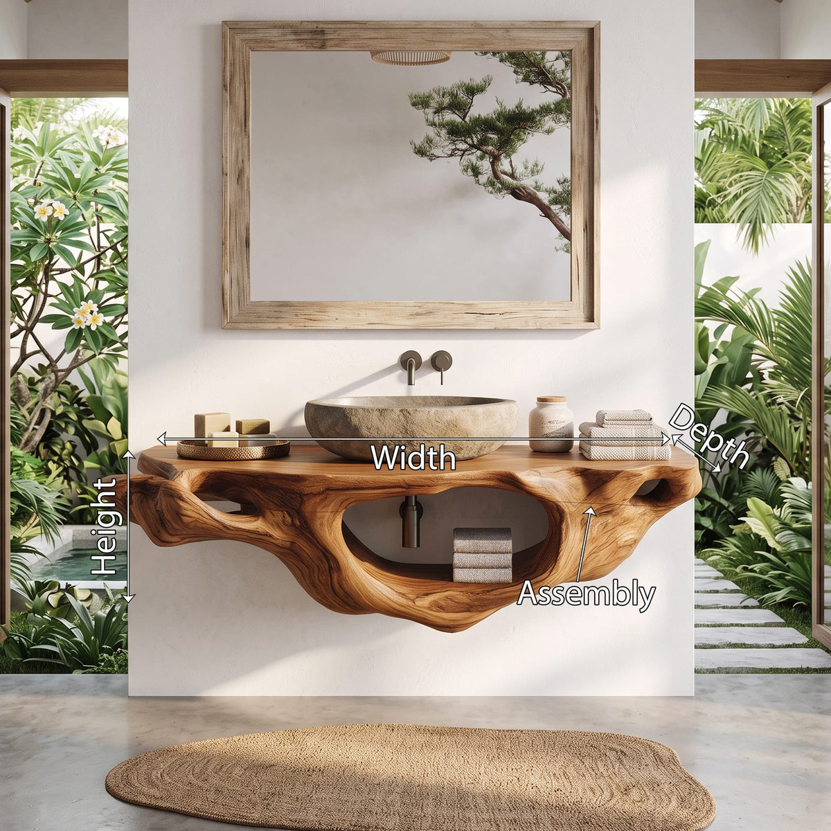 Farmhouse Live Edge Vanity, solid wood, built to order