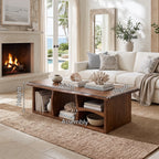 Organic Modern Storage Coffee Table Beach House, solid wood, built to order, view 2