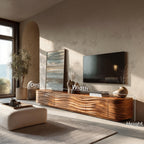 Contemporary Low TV Stand, solid wood, built to order