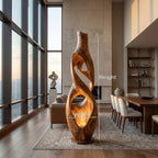 Minimalist Carved Floor Lamp, solid wood, built to order, view 8