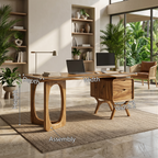 Organic Live Edge Executive Desk Modern Office, solid wood, built to order, view 8