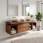 Modern Floating Bathroom Vanity Cabinet Primary Bathroom, solid wood, built to order