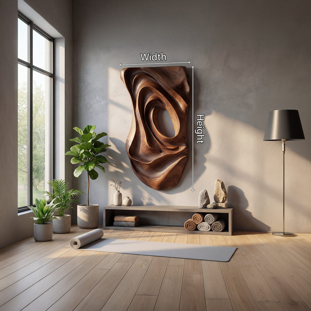 Contemporary Fluid Wall Art Panel, solid wood, built to order