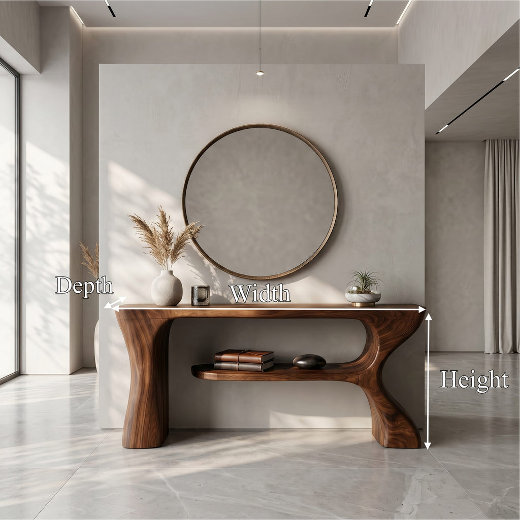 Sculptural Curved Wave Console Table