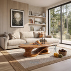 Contemporary Curved Coffee Table, solid wood, built to order, view 8