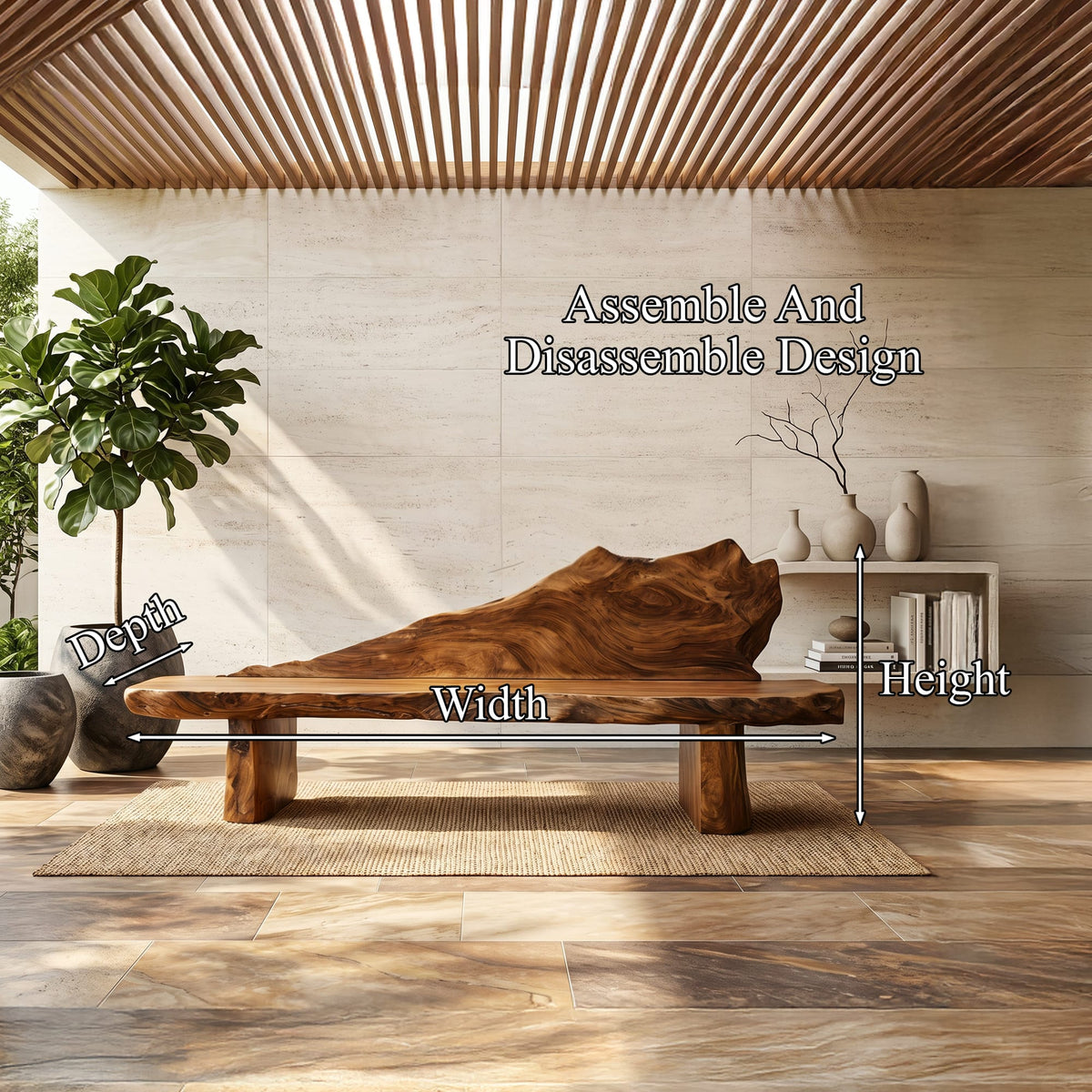 Live Edge Foyer Bench