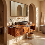 Organic Storage Bathroom Cabinet Modern Ensuite, solid wood, built to order, view 8