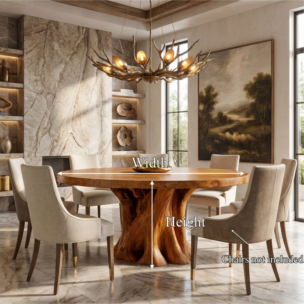 Round Solid Sculptural Dining Table