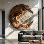 Organic Modern Round Wall Art, solid wood, built to order, view 8