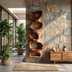 Contemporary Sculptural Display Shelf, solid wood, built to order