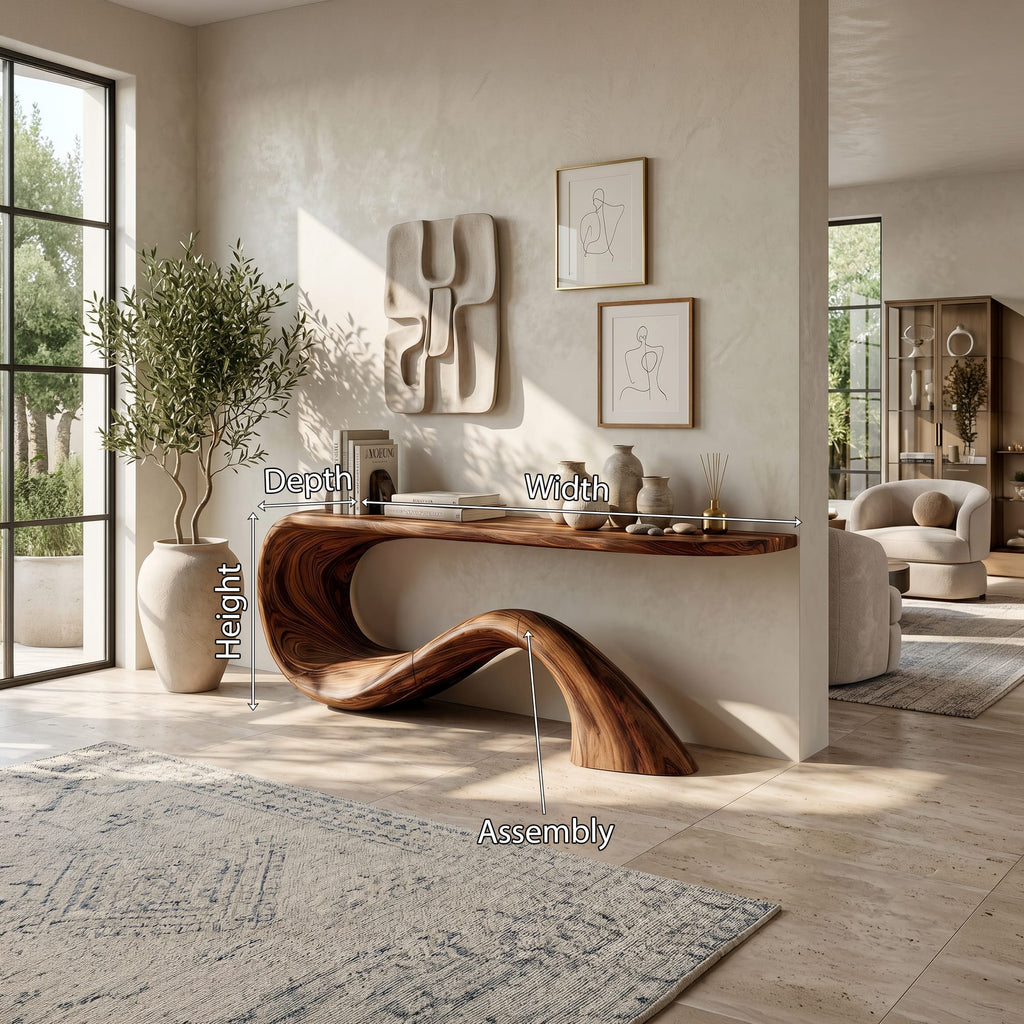 Live Edge Entryway Organic Console Table
