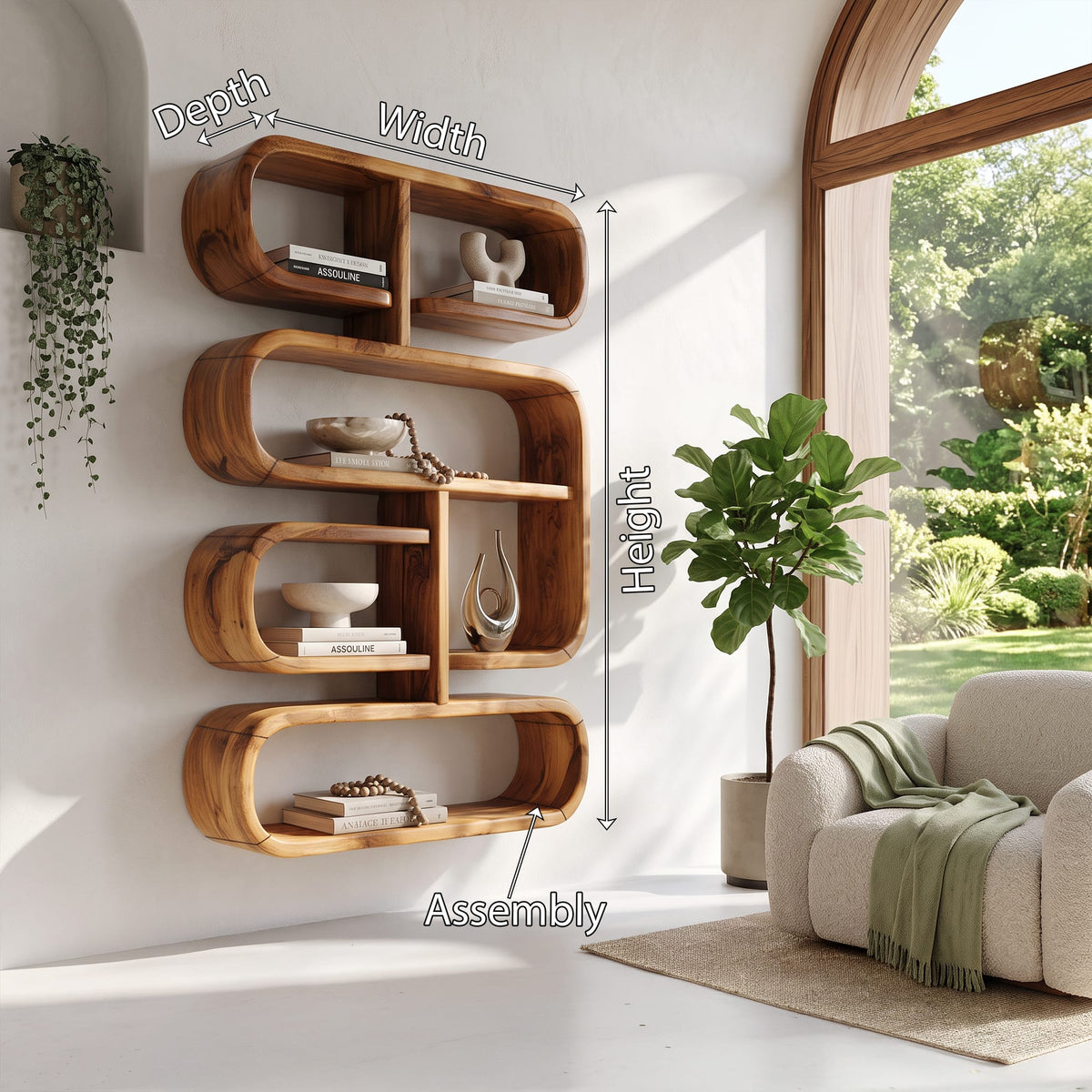 Mounted Mid Century Floating Shelf