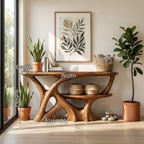 Organic Root Base Console Table Entryway, solid wood, built to order, view 8