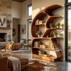 Contemporary Sculptural Bookshelf, solid wood, built to order, view 8