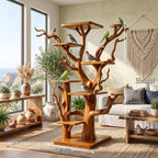 Rustic Bird Perch Stand, solid wood, built to order