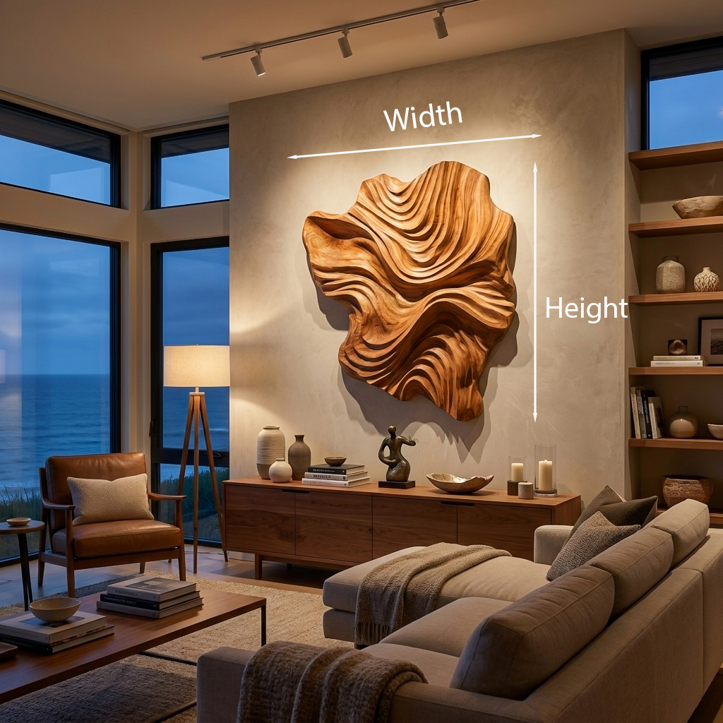 Organic Wood Wall Art Wave Design, solid wood, built to order, view 8