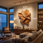 Organic Wood Wall Art Wave Design, solid wood, built to order, view 8