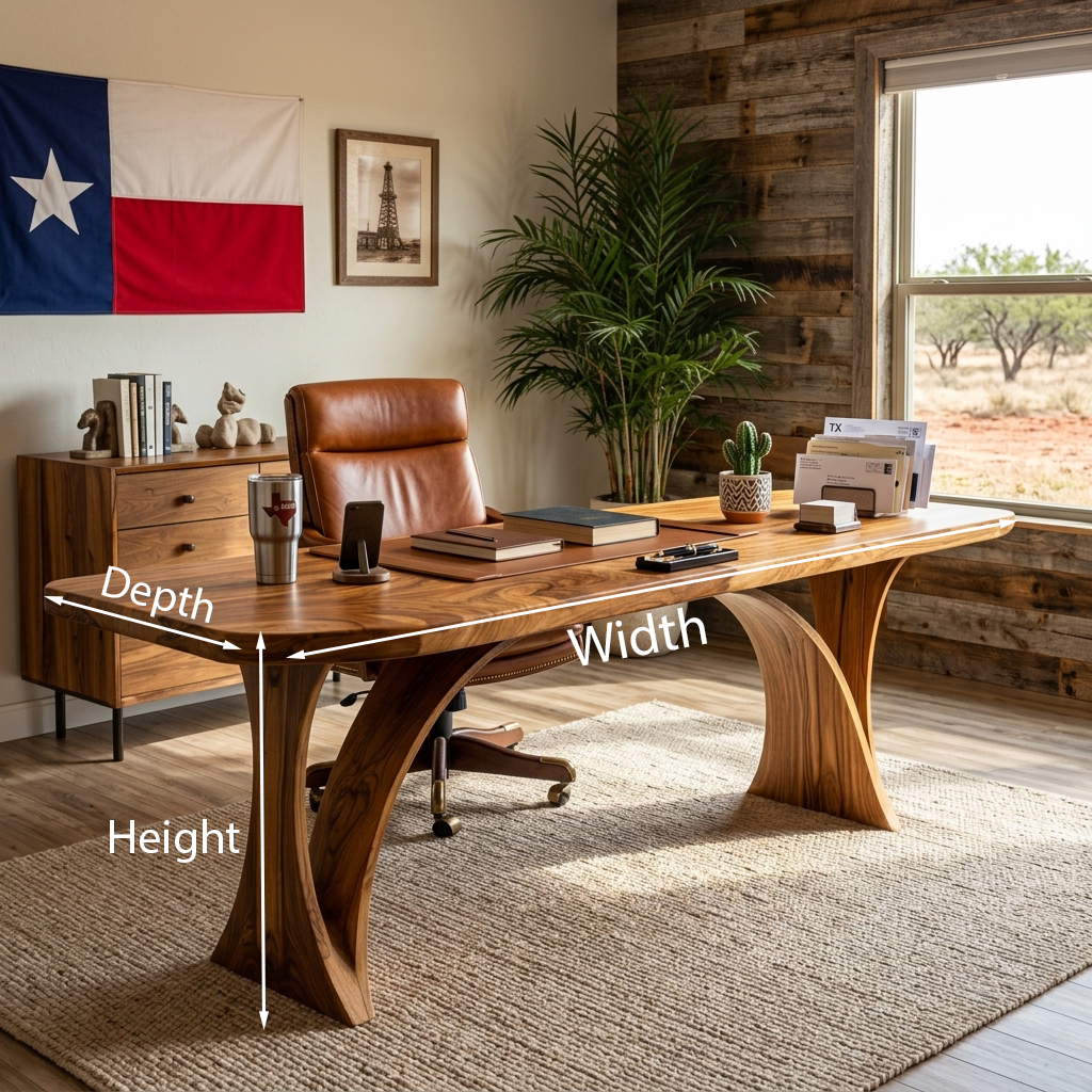 Desk with Curved Base, solid wood, built to order, view 8