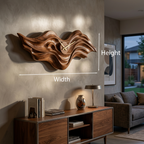 Organic Wood Wall Clock with Wave Sculpture, solid wood, built to order, view 8