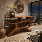 Minimalist Sculptural Console Table, solid wood, built to order, view 8