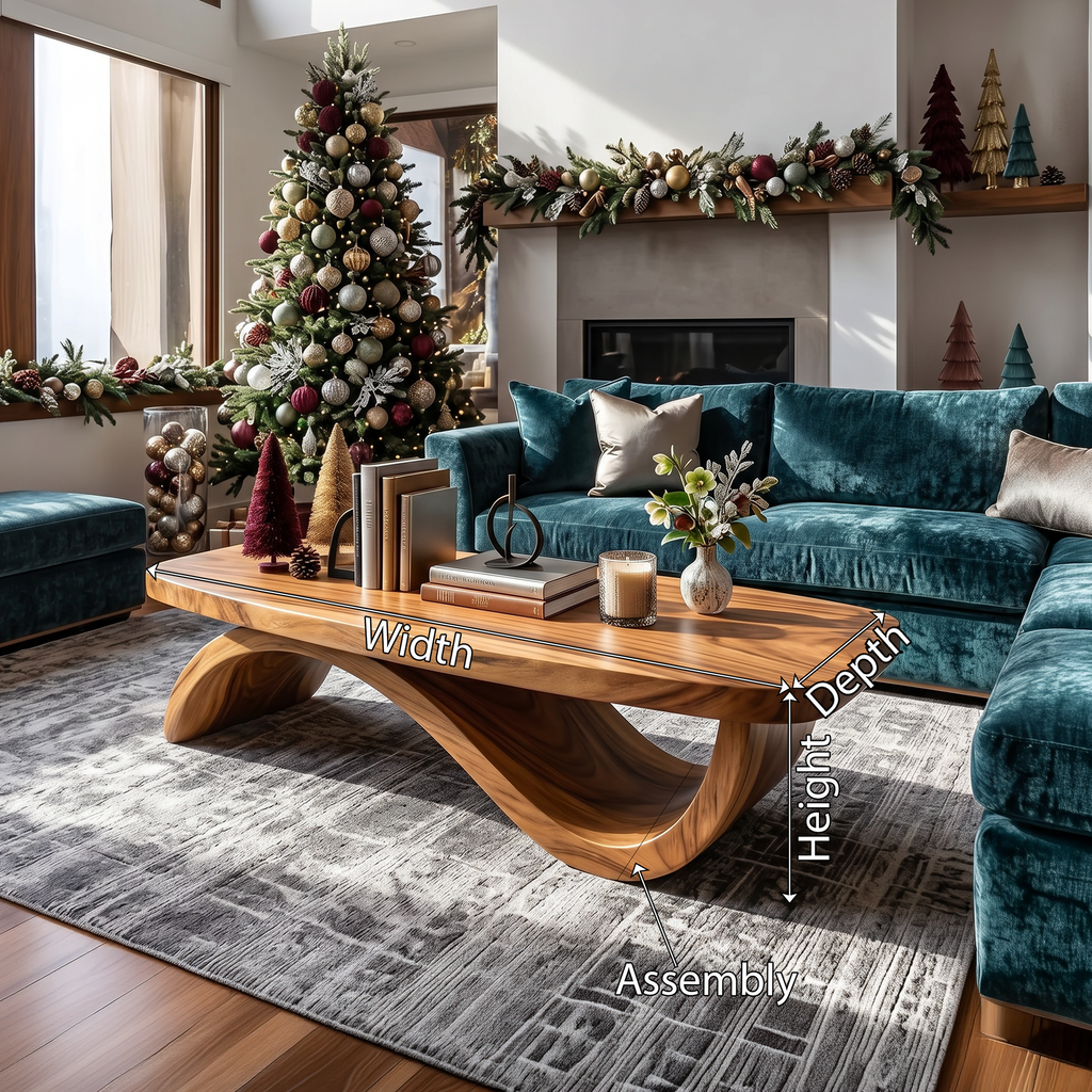 Farmhouse Live Edge Coffee Table for Furniture Use, solid wood, built to order, view 8
