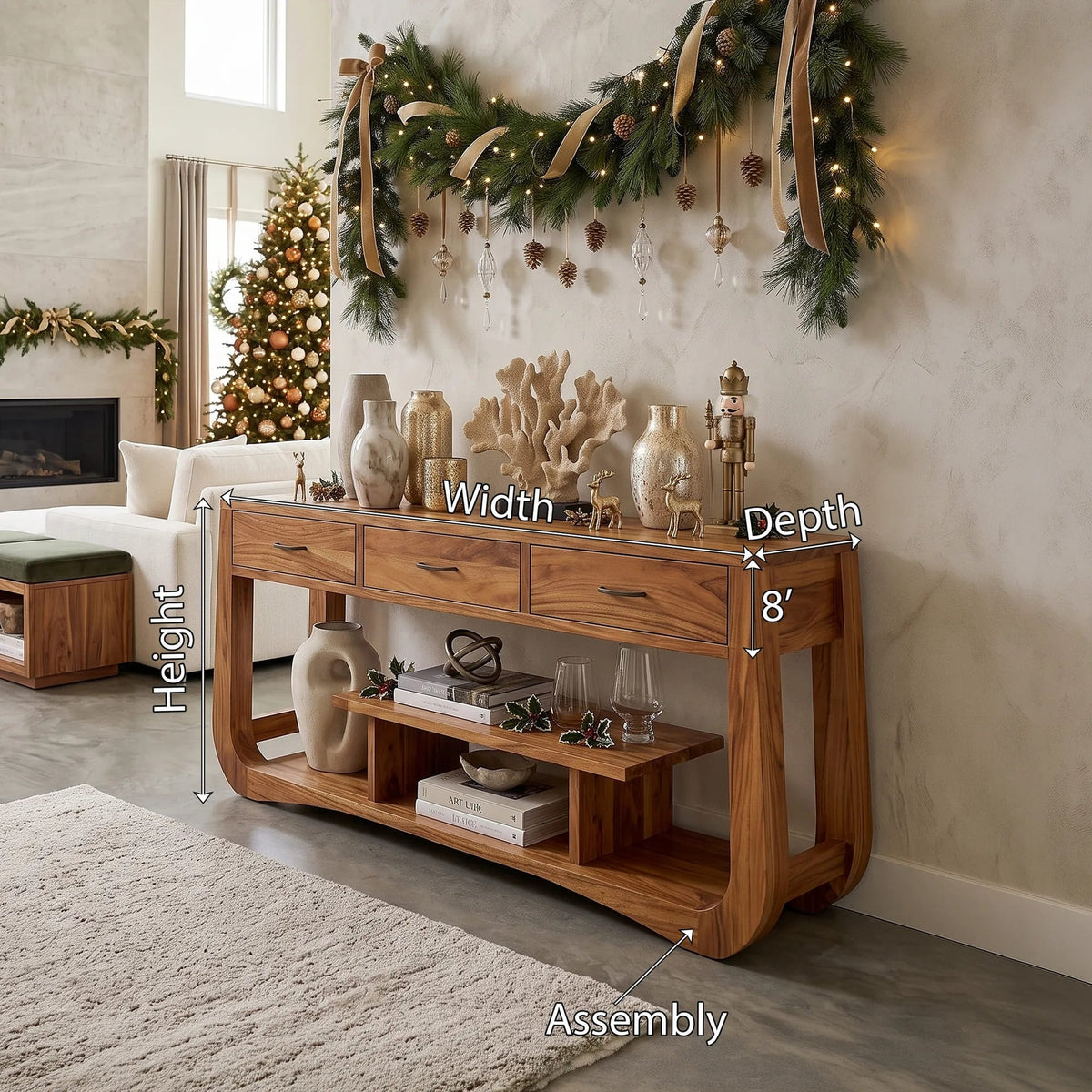 Farmhouse Behind Couch Table Bedroom, solid wood, built to order