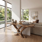 Contemporary Loop Console Table Hallway, solid wood, built to order