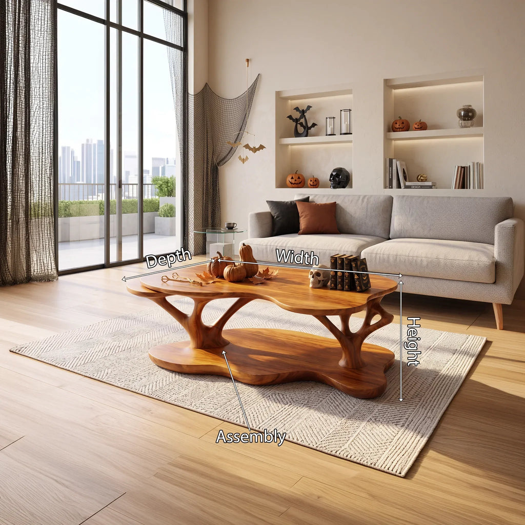 Organic Branch Base Table, solid wood, built to order