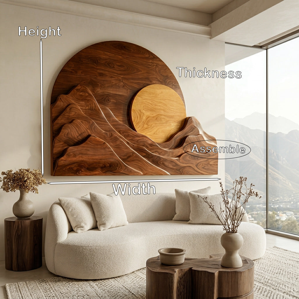 Organic Modern Mountain Wall Art, solid wood, built to order, view 8