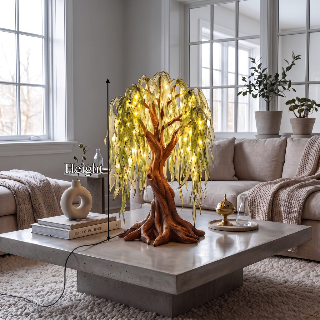 Farmhouse Tree Table Lamp, solid wood, built to order