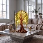 Farmhouse Tree Table Lamp, solid wood, built to order