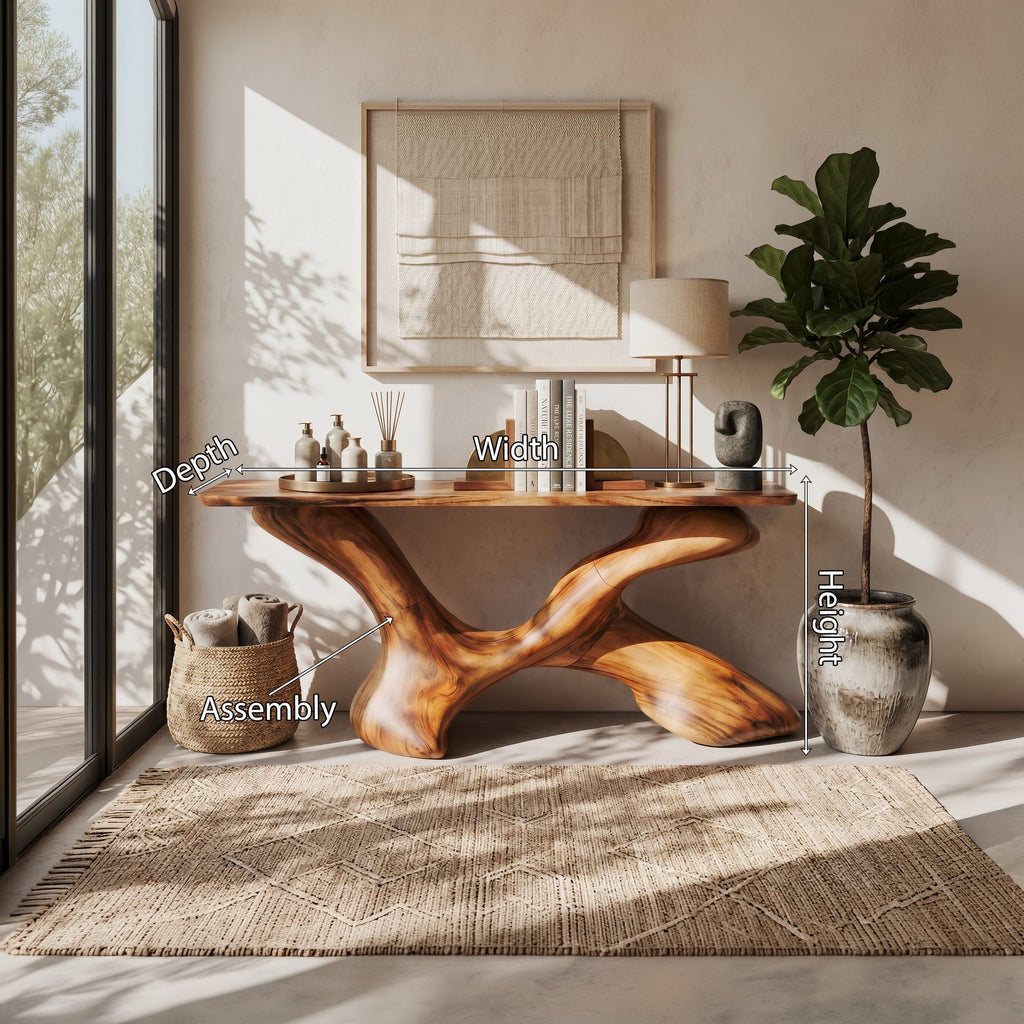Mid Century Foyer Table, solid wood, built to order