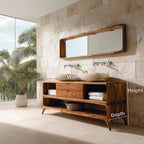 Bathroom Vanity Two-tier Design, solid wood, built to order